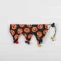 Halloween pet collar with orange pumpkin print and colorful small bells - Pumpkin Bib / One Size