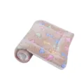Thickened plush pet sleeping mat with colorful paw and bone patterns for cats and dogs - Brown Bone Paw