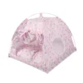Pink folding pet tent house with cute cartoon animal print, breathable mesh window for cats. - L / Pink Whale