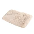 Soft long plush pet blanket, fluffy beige mat for dogs and cats, cozy multi-purpose cover. - Beige