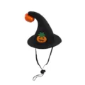 Adjustable black Halloween pet witch hat with cute orange pumpkin decorative element - Black Pumpkin Hat / One Size