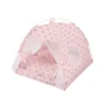 Pink cute cartoon pet tent for small dogs and cats, foldable breathable house with cushion. - M: 40*40*37CM / Blue Panda