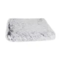 Plush square pet bed with soft long faux fur, comfortable grey cushion for cats and dogs. - M: 50*40*5CM / Gradient Grey