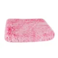 Pink fluffy square pet bed cozy plush dog cushion cat mat soft sleeping pad warm winter. - M: 50*40*5CM / Gradient Pink
