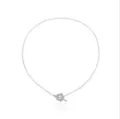 Dainty silver chain necklace featuring a minimalist flower toggle clasp jewelry design - Style 2 Silver
