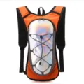 Lightweight orange hydration backpack with holographic reflective panel for running - Orange Red