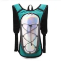 Teal holographic hydration running vest for lightweight cycling and outdoor hiking safety - Lake Blue