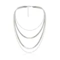 Silver multi-layered punk style snake bone and link chain necklace set for women - Multi-layered Snake Chain Set / Silver