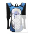 Lightweight blue hydration backpack with holographic reflective front for cycling - Sapphire Blue