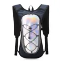 Lightweight navy blue hydration backpack with iridescent panel for cycling and running - Dark Blue