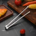 Premium medium size 304 stainless steel food tongs for BBQ and steak, length 23.8cm - 23.8*1.5CM / M
