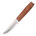 Rosewood handle Mongolian meat carving knife with fixed stainless steel utility blade. - Single Dinner Knife