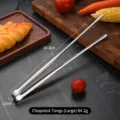 Professional large 304 stainless steel food tongs with serrated tips, 30.2cm long - 30.2*1.5CM / L