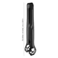 Black stainless steel food tongs with cute cat paw design for kitchen and BBQ use - Black