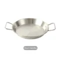 Paellera de acero inoxidable plateada con dos asas - 20cm / Mango Plateado