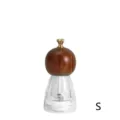 Manual wood and acrylic pepper mill grinder small size kitchen seasoning tool bottle - S