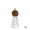 Manual wood and acrylic pepper grinder, medium size kitchen seasoning bottle for daily cooking use. - M
