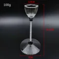 Eleganter Kristallkerzenhalter mit diamantgefülltem Stiel, Höhe 14.5 cm für Tischdeko - Kristall Kerzenständer Klein