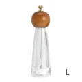 Manual acrylic pepper grinder with wooden top for home kitchen seasoning mill size L item - L