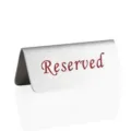 Cartel profesional de reservado de acero inoxidable con letras rojas para hostelería - Reservado (Inglés)