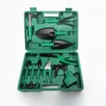 10-piece garden tool set with green storage case, perfect for planting, pruning and flowers. - Green Set (10 Pieces)