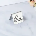 Stainless steel no smoking table tent sign metal desk sign for restaurant café bar use - No Smoking