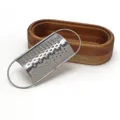 Professional stainless steel cheese grater with ergonomic oval acacia wood storage box - 1 Piece / Without Handle