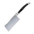Premium stainless steel rectangular cheese knife with ergonomic black curved handle for kitchen - Single Small Cleaver