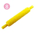 Gele plastic deegroller met reliëf en honingraatpatroon voor DIY bakken van cake - Geel Honingraat Reliëf Stijl (8) / 36.5*5.6*5cm