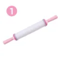 Mattarello multifunzionale in plastica bianca e rosa per strumenti da forno fai da te - Stile Semplice Rosa e Bianco (1) / 36.5*5.6*5cm