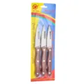 Juego de 3 cuchillos de cocina con mangos de madera y hojas de acero - Estilo Cuchillo de Fruta / Pack de 3