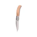 Stainless steel folding pocket knife with wooden handle for outdoor camping and daily use. - Zebra Wood