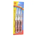 Juego profesional de 3 cuchillos peladores de acero inoxidable con mangos de grano de madera real - Estilo de Cuchillo Mixto / Pack de 3