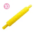 Gele plastic deegroller met madeliefjespatroon voor het bakken van fondanttaarten. - Geel Madeliefje Bloemen Stijl (10) / 36.5*5.6*5cm
