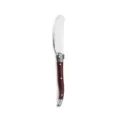 Stainless steel butter knife with wooden handle, perfect for spreading cheese and butter easily. - 1 Brown Plastic Handle Butter Knife