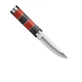 Cuchillo de fruta para picnic al aire libre con mango de madera multicolor para pelar y cortar - Cuchillo de madera estilo bambú con mango rojo sin funda