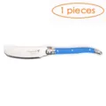 Blue handle Laguiole butter knife cheese spreader stainless steel blade with bee logo - 1pc Plastic Blue Handle Butter Knife