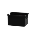 Nahaufnahme eines eleganten schwarzen Acrylhalters für Visitenkarten oder Kaffeezuckerbeutel - 8.6x6.5x5.1cm / Schwarz