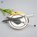 Elegante juego de cuchillo y pala para tarta de acero inoxidable con mangos de cristal - Modelo de cristal oro champán (H)