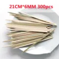 300 Stück Einweg-Bambus-Grillspieße flach 21cm x 6mm für Grillen und japanische Yakitori - 21cm*6mm 300 Stück