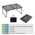 Black folding metal mesh camping table with storage bag and 20kg load capacity - 6040 Regular Style / With Storage Bag