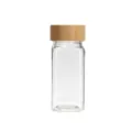 Élégant pot à épices carré en verre transparent avec un couvercle en bois 120ml - 120ML / Couvercle de remplacement en bambou