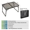 Portable black outdoor folding mesh camping table featuring adjustable height legs - 6040 Adjustable Style / Without Bag