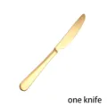 Premium gold-plated stainless steel dinner knife for wedding and party cake cutting - Cake Knife / 1 Piece / Gold