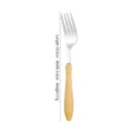 Durable 304 stainless steel dinner fork featuring an ergonomic natural ash wood handle - Dinner Fork / 19.2x2.6cm