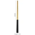 Premium Koreaanse zwarte en gouden roestvrijstalen vierkante eetstokjes voor diner, 238mm - 23,8 cm / Zwart & Goud