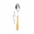 304 stainless steel spoon with natural ash wood handle, 18.5cm length for dining - 18.5x3.7cm