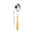 Polished 304 stainless steel spoon featuring a natural ash wood handle, 18.5cm length - 18.5x4.7cm