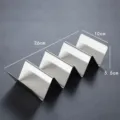 Durable stainless steel taco holder rack for Mexican tortillas with size labels - 304 Stainless Steel 3-4 Slot V-Shaped Taco Holder