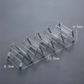 Premium professional stainless steel taco holder rack 22.5x6.3x4.5cm size variant - 4-5 Slot V-Shaped Taco Holder